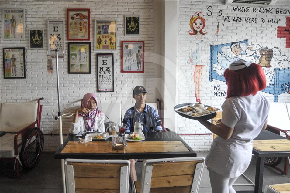 Hospital themed restaurant in Indonesia