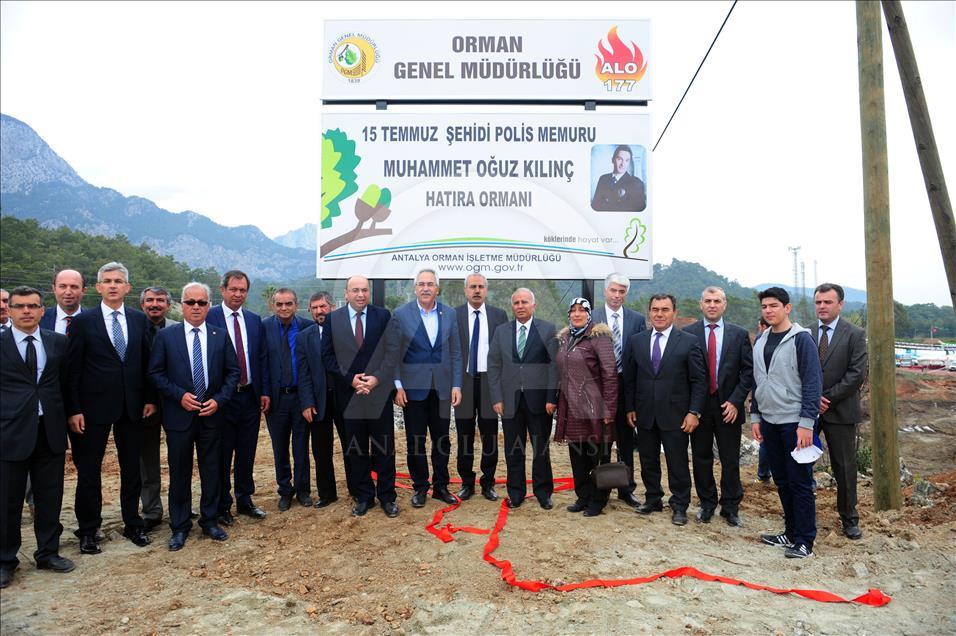 15 Temmuz şehidi polis adına hatıra ormanı