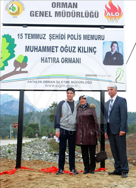 15 Temmuz şehidi polis adına hatıra ormanı