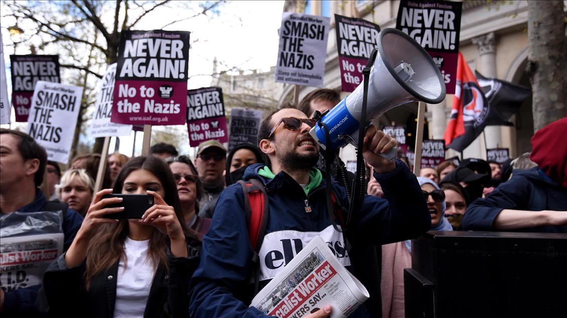 LONDON, UNITED KINGDOM - APRIL 01: Unite Against Fascism Demonstration