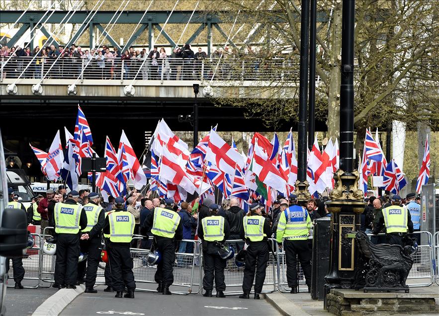 LONDON, UNITED KINGDOM - APRIL 01: Unite Against Fascism Demonstration