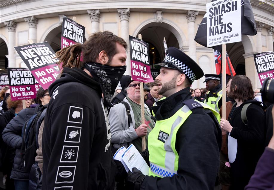LONDON, UNITED KINGDOM - APRIL 01: Unite Against Fascism Demonstration