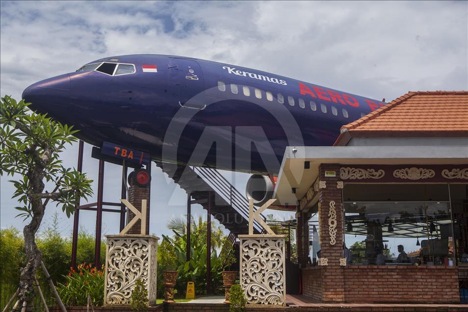 The Boeing 747-400 Airplane converted into restaurant in Bali, Indonesia