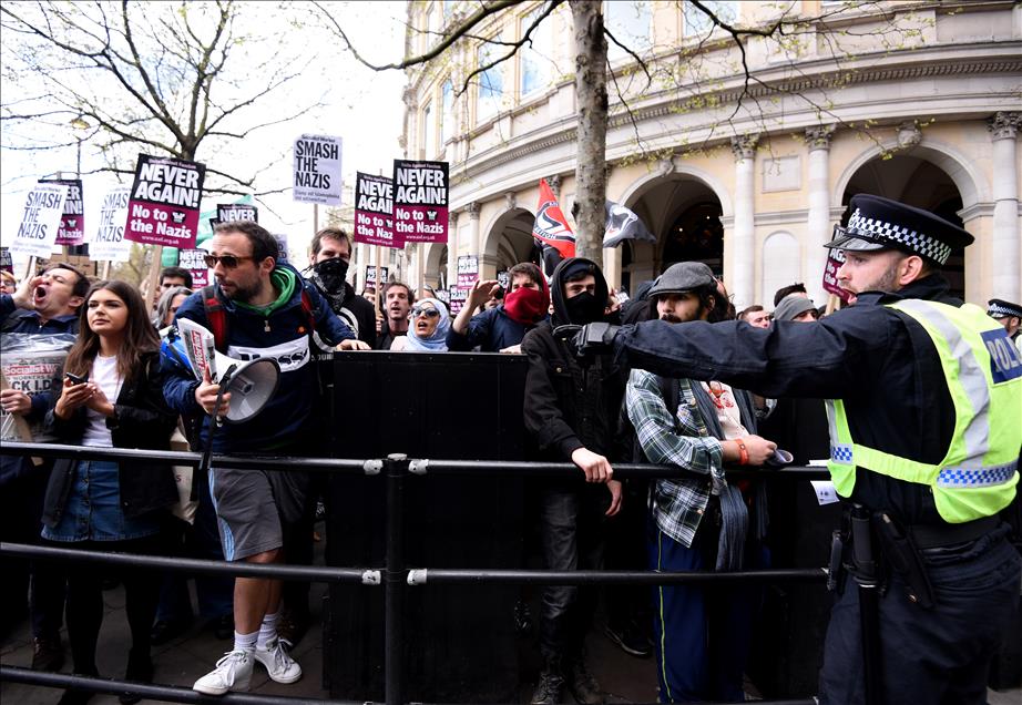 LONDON, UNITED KINGDOM - APRIL 01: Unite Against Fascism Demonstration