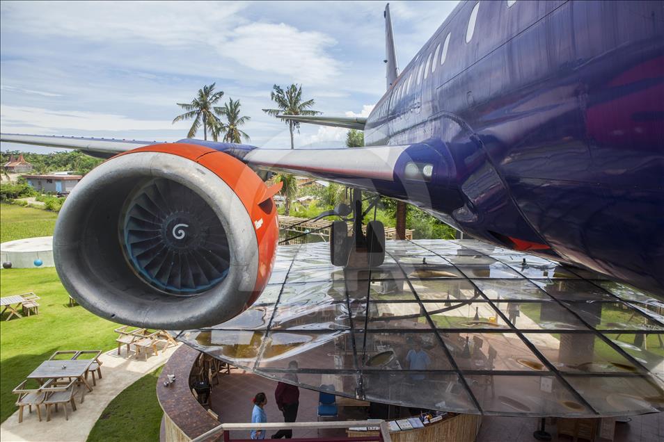 The Boeing 747-400 Airplane converted into restaurant in Bali, Indonesia