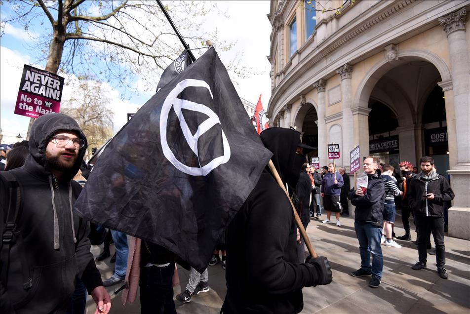 LONDON, UNITED KINGDOM - APRIL 01: Unite Against Fascism Demonstration