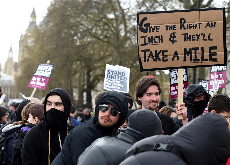 LONDON, UNITED KINGDOM - APRIL 01: Unite Against Fascism Demonstration