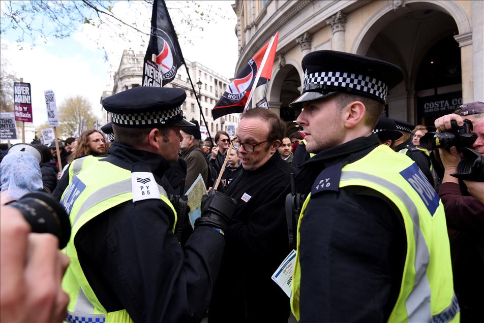 LONDON, UNITED KINGDOM - APRIL 01: Unite Against Fascism Demonstration