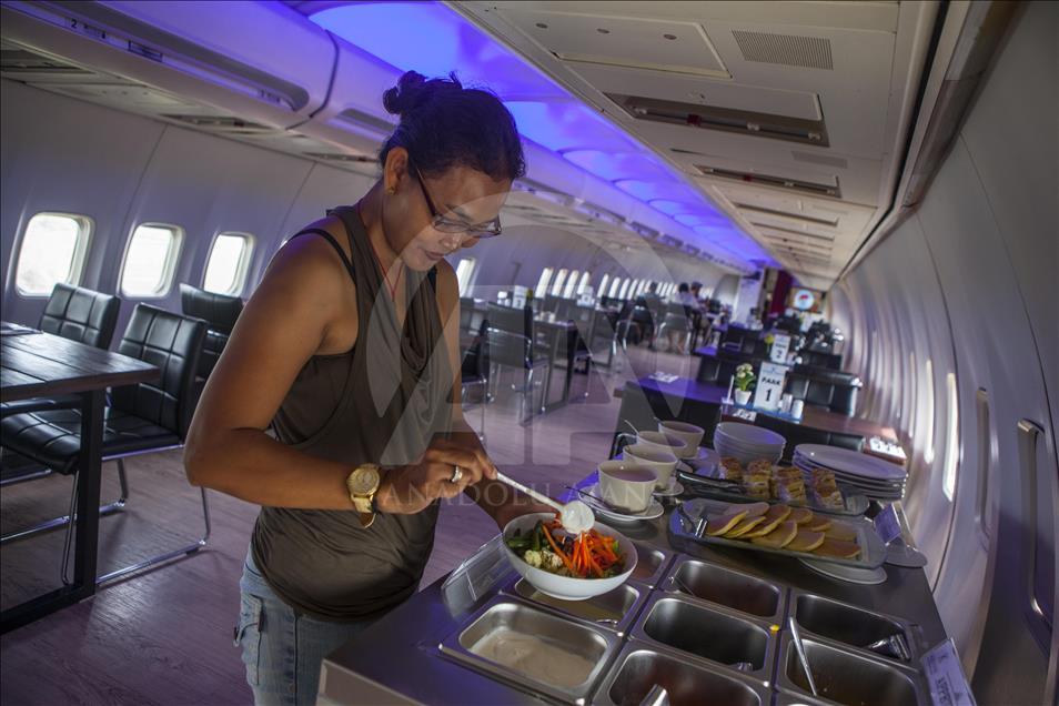The Boeing 747-400 Airplane converted into restaurant in Bali, Indonesia