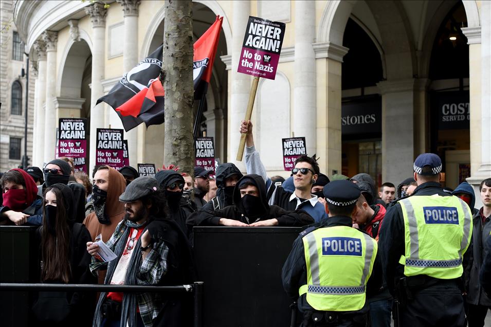 LONDON, UNITED KINGDOM - APRIL 01: Unite Against Fascism Demonstration