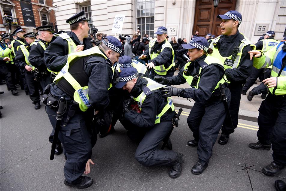 LONDON, UNITED KINGDOM - APRIL 01: Unite Against Fascism Demonstration