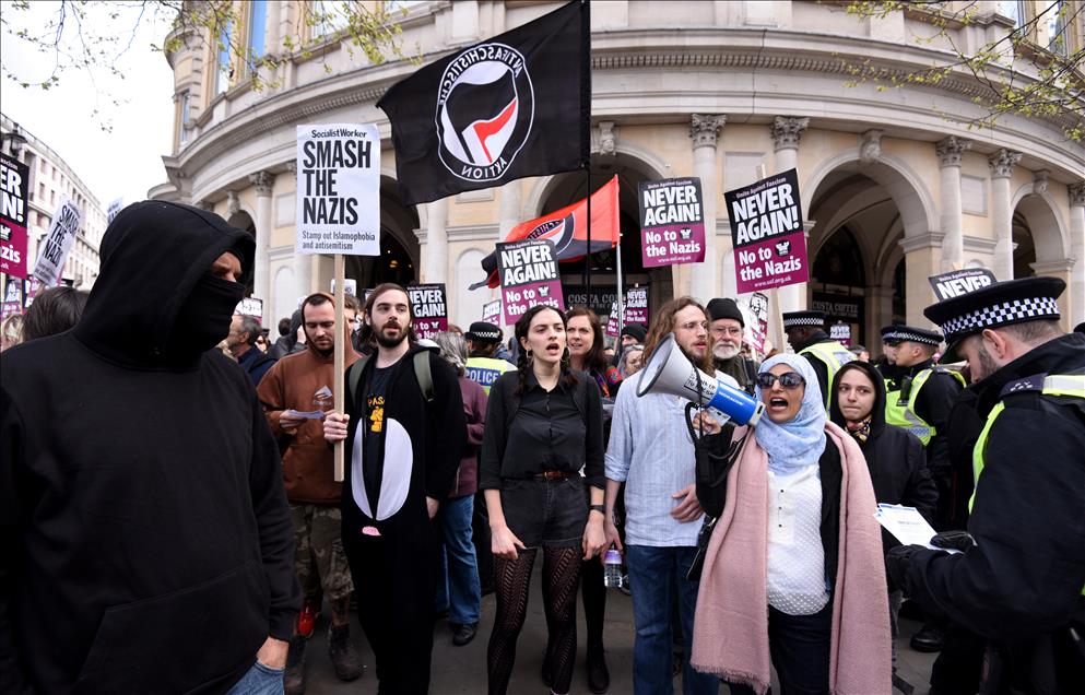 LONDON, UNITED KINGDOM - APRIL 01: Unite Against Fascism Demonstration
