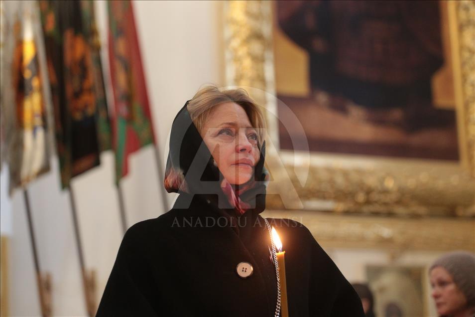 Memorial service in Saint-Petersburg of a blast in metro victims