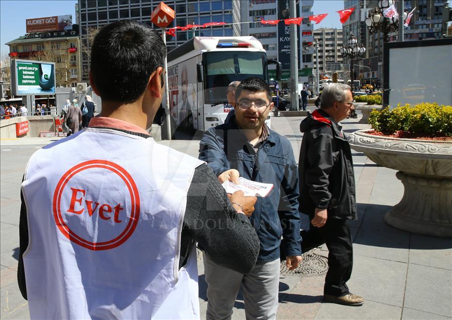 Referandum öncesinde evet ve hayır çalışmaları hızlandı