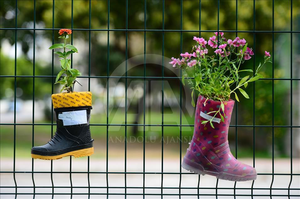 Rubber Boot Flower Pots
