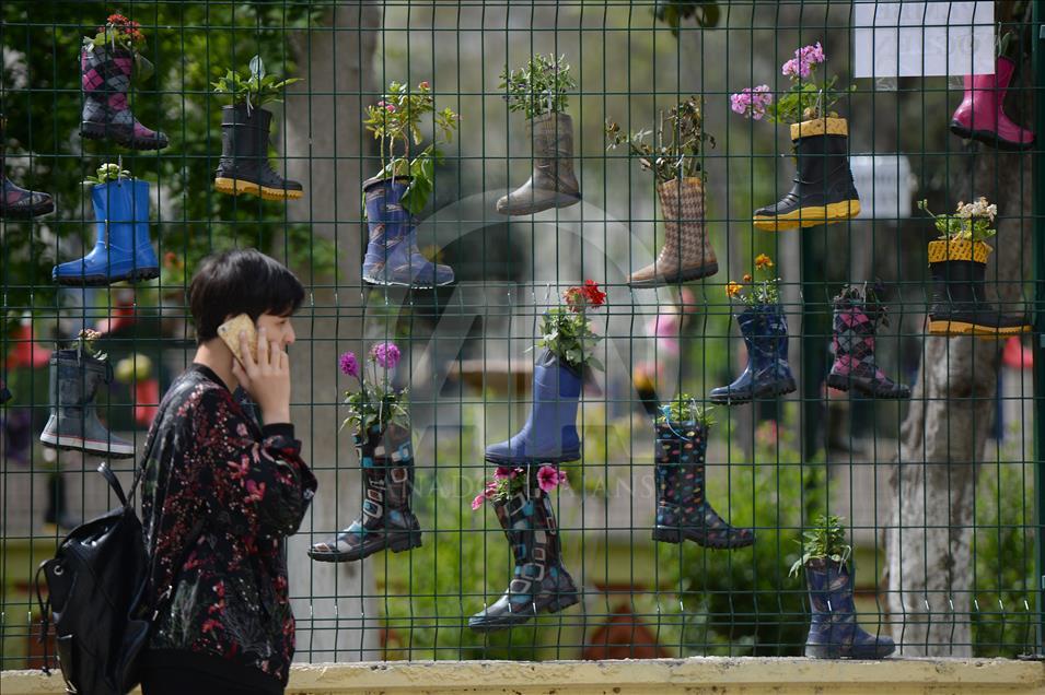 Rubber Boot Flower Pots