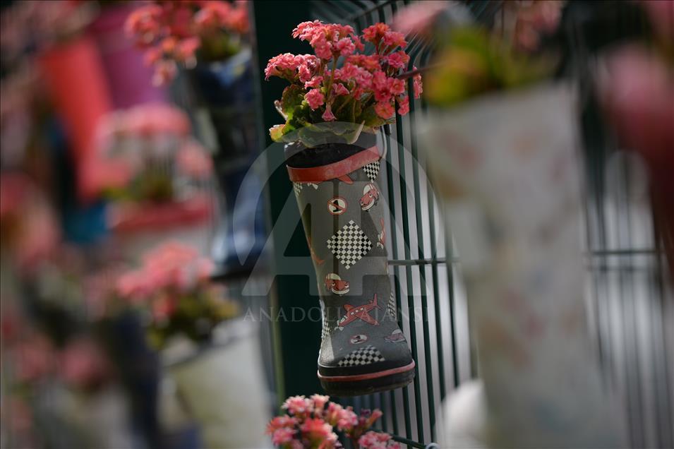 Rubber Boot Flower Pots