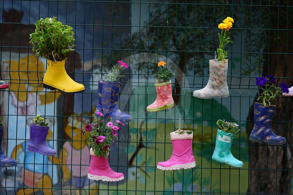Rubber Boot Flower Pots