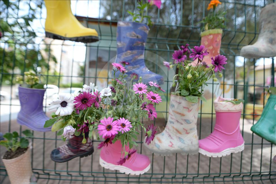 Rubber Boot Flower Pots