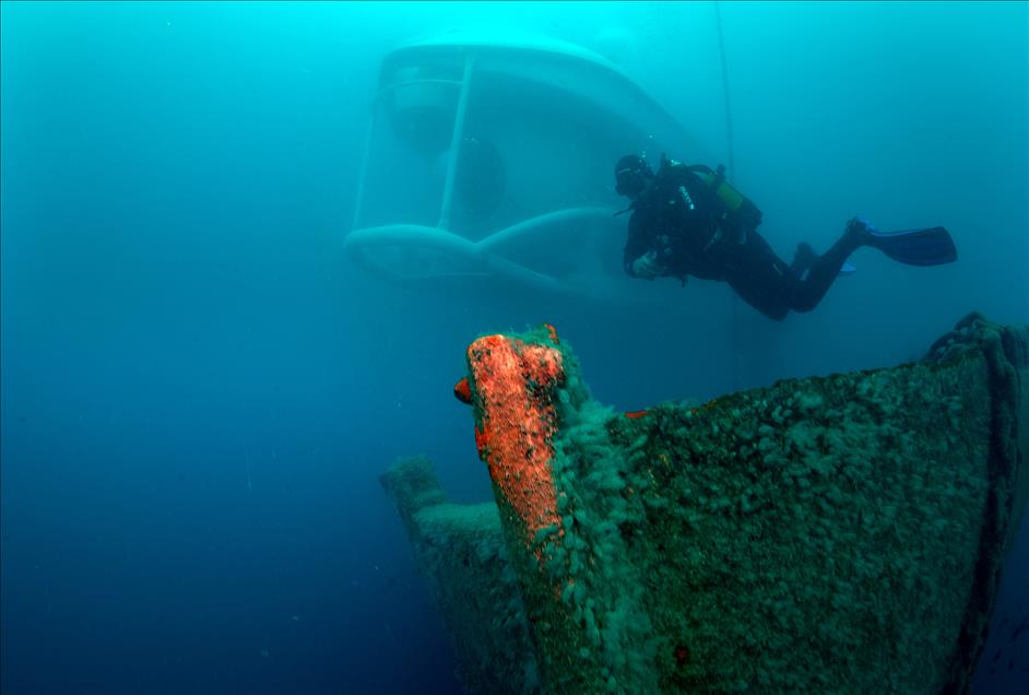 Touristic submarine "Nemo Primero" launched into water in Antalya