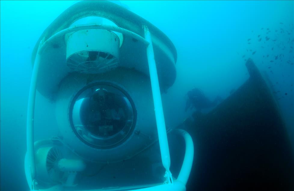 Touristic submarine "Nemo Primero" launched into water in Antalya