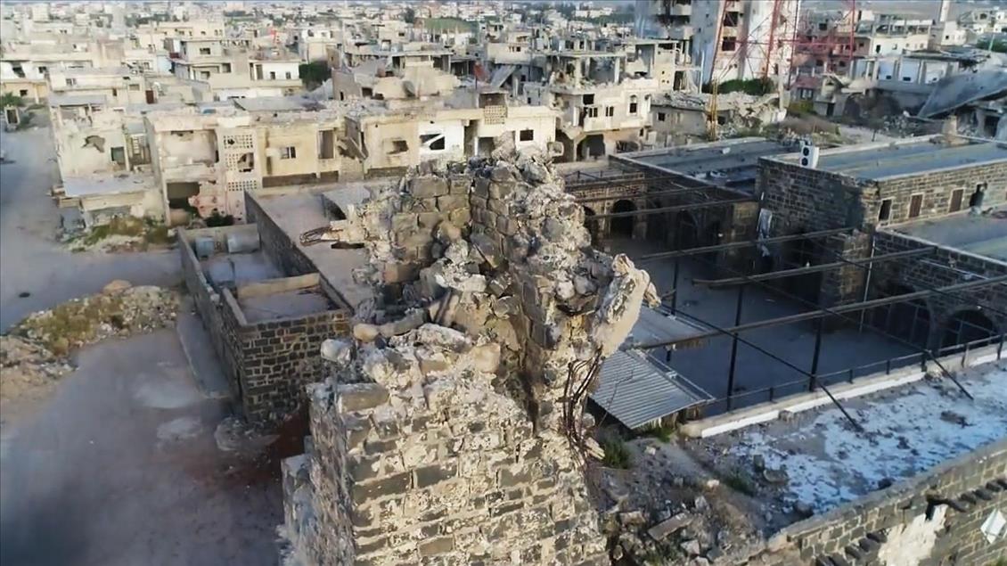 AA, Esed rejiminin yerle bir ettiği Dera'yı havadan fotoğrafladı