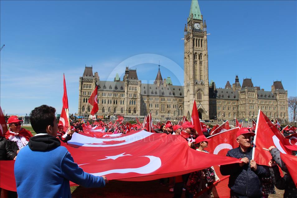 Kanadalı Ermenilerin sözde soykırım protestosu sönük geçti
