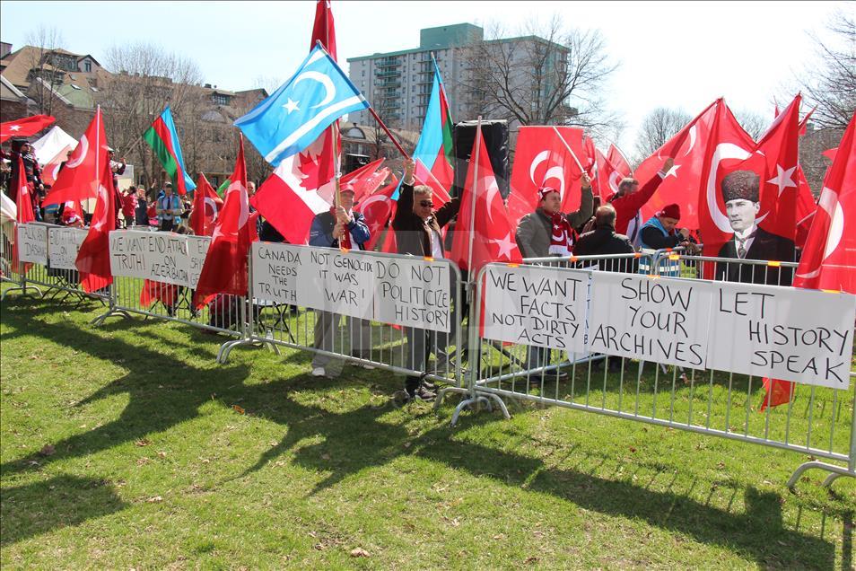 Kanadalı Ermenilerin sözde soykırım protestosu sönük geçti