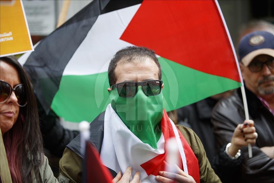 تظاهرات در لندن برای حمایت از زندانیان فلسطینی در بند اسرائیل