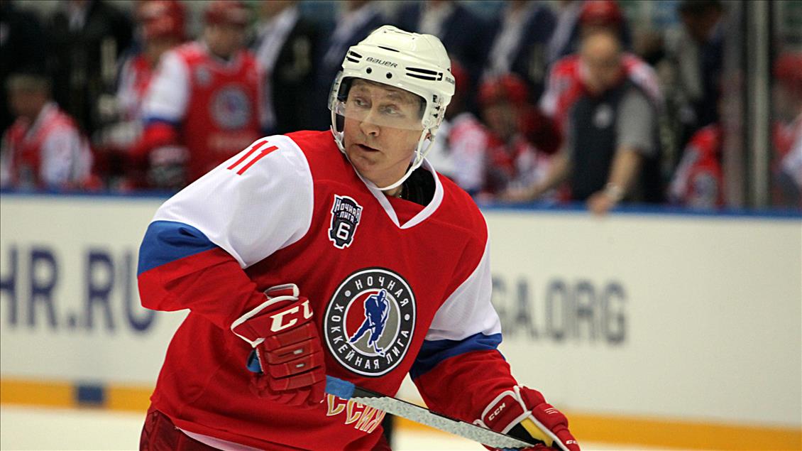 Russian President Vladimir Putin plays in ice hockey festival