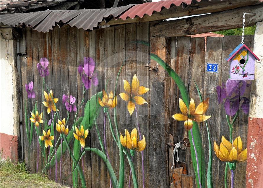 Tasarımla tanışan köyün sokakları çiçek açtı