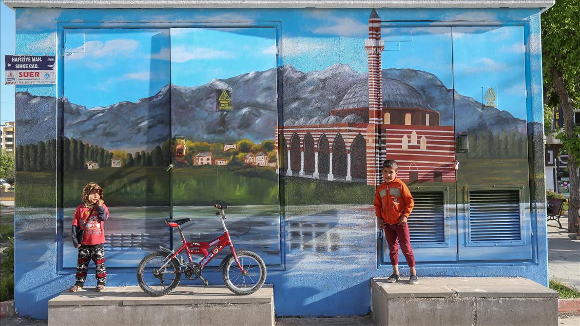 Tarihi ve doğal güzellikler trafo duvarlarına yansıtılıyor