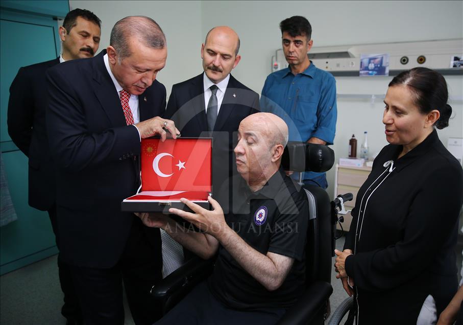 Cumhurbaşkanı Erdoğan'dan gazilere moral ziyareti