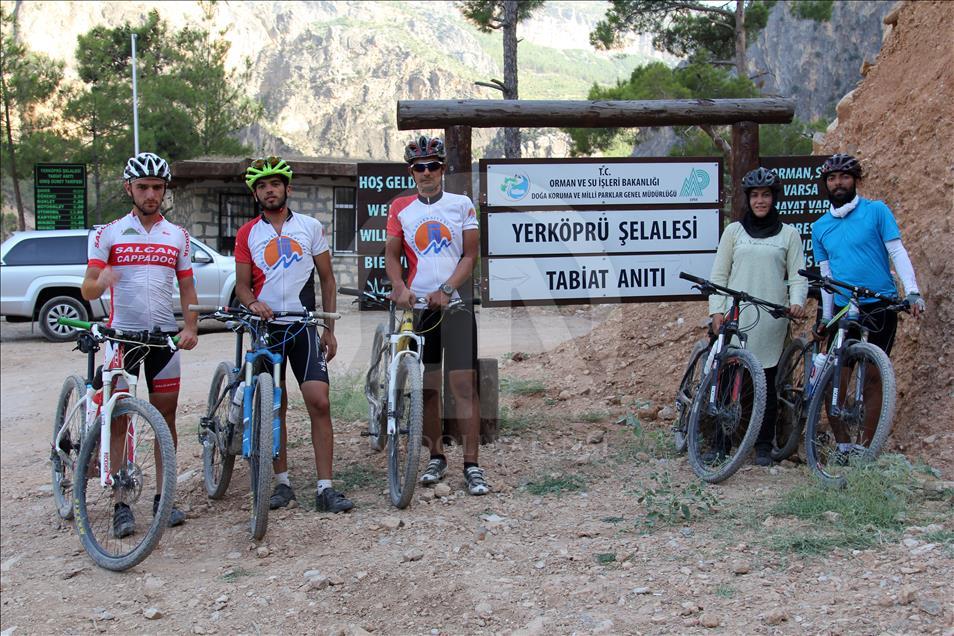 Yerköprü Şelalesi bisikletçileri ağırladı