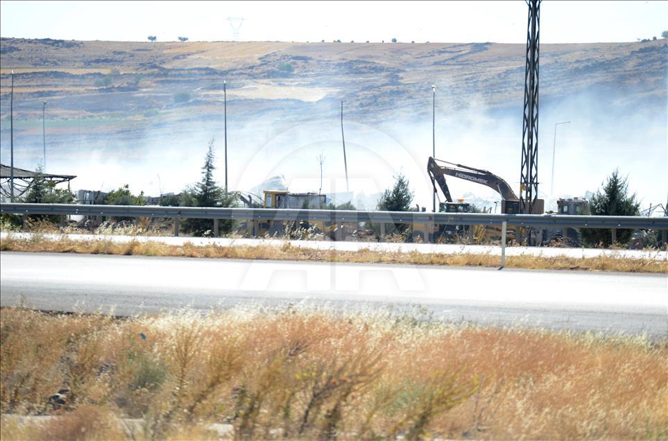 Kilis'te askeri alanda yangın