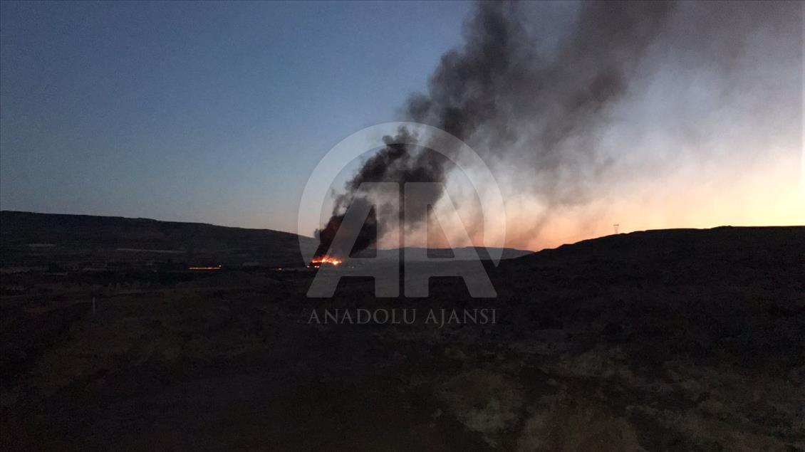 Kilis'te askeri alanda yangın