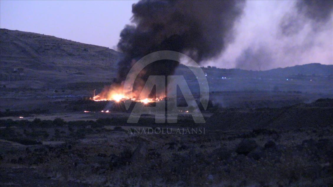 Kilis'te askeri alanda yangın