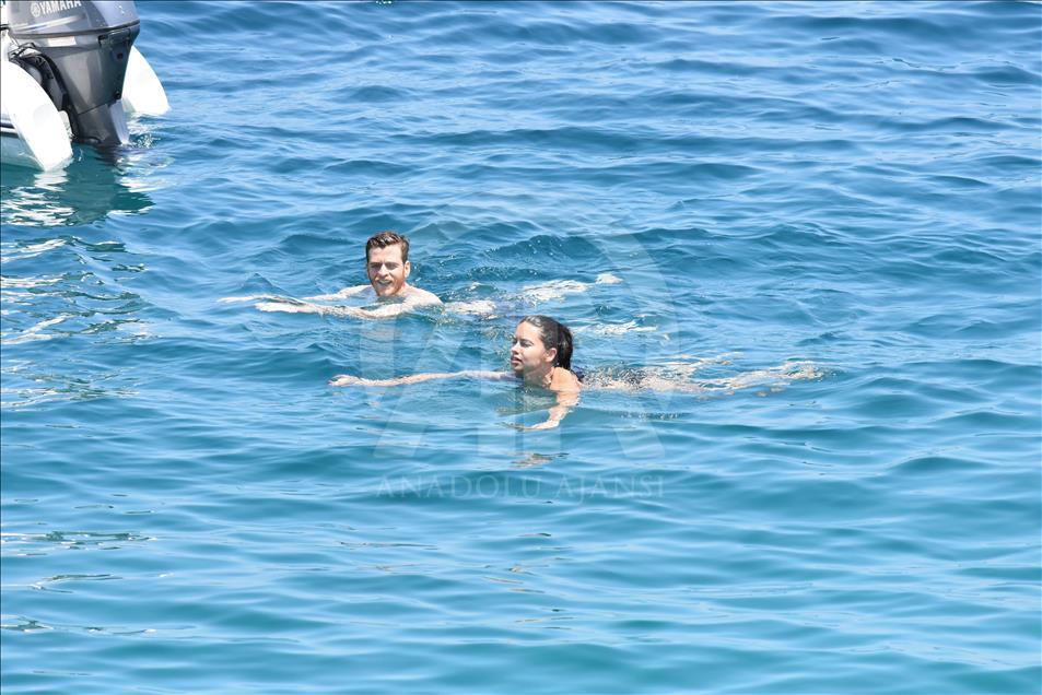 Brazilian top model Adriana Lima having holiday in Turkey's Bodrum