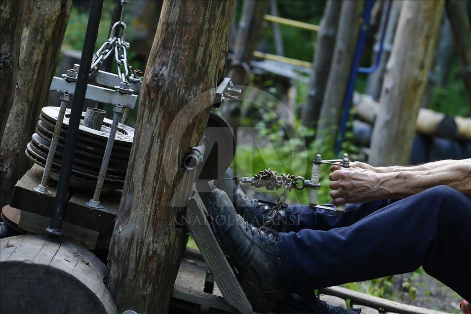 Handmade outdoor gym in Moscow