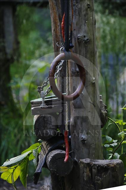 Handmade outdoor gym in Moscow