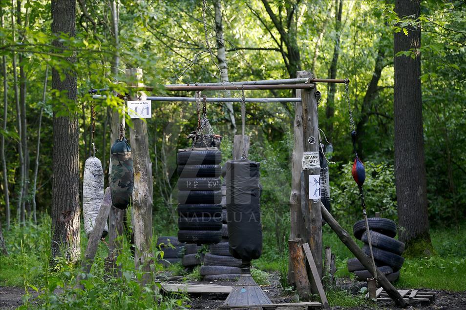 Handmade outdoor gym in Moscow