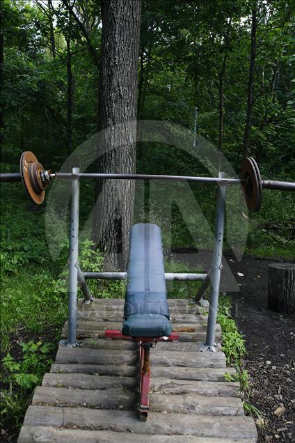 Handmade outdoor gym in Moscow