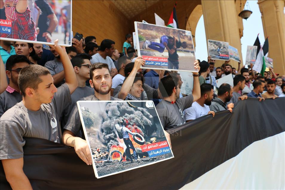 İsrail Lübnan'da protesto edildi