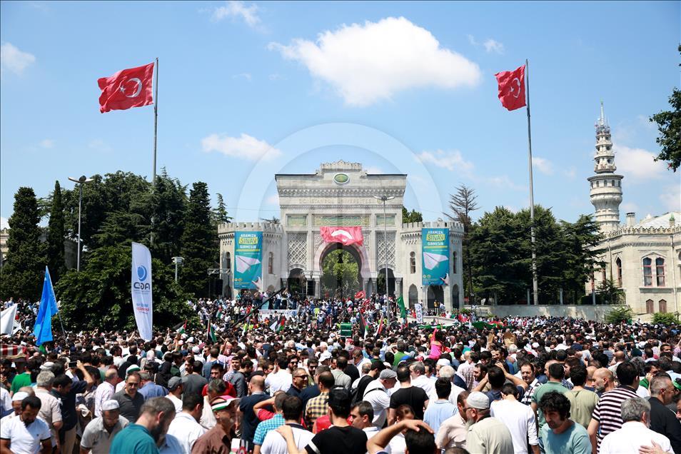 مظاهرات متضامنة مع المسجد الأقصى ومناهضة لإسرائيل تعم تركيا