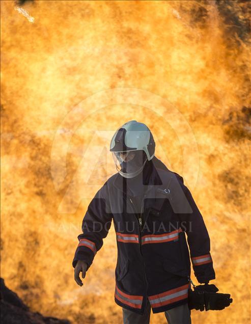 Başkentte doğalgaz boru hattında yangın