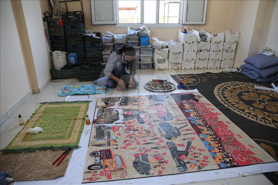 Suriyeli sanat tarihçisi 15 Temmuz'u mozaiğe işledi
