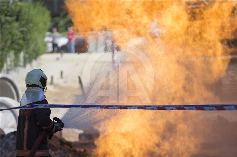 Başkentte doğalgaz boru hattında yangın