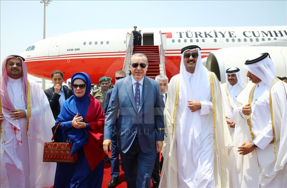 رئیس جمهور ترکیه وارد قطر شد
