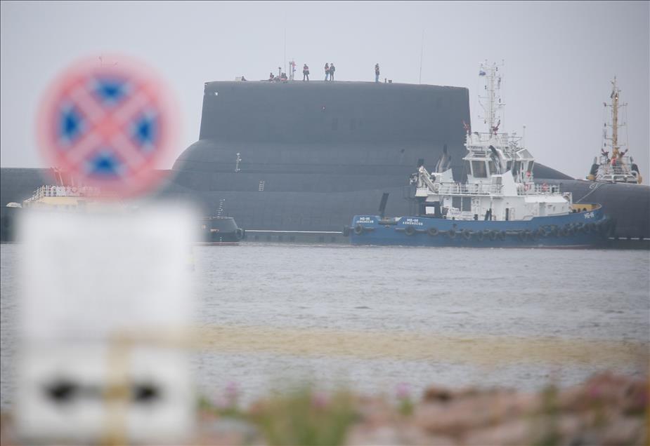 Dmitriy Donskoy nuclear ballistic missile submarine arrives in Saint Petersburg