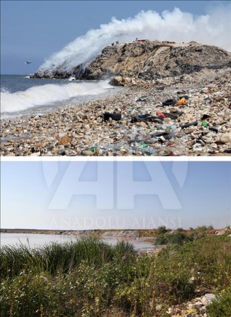 Before and after photos of Lebanese garbage crisis